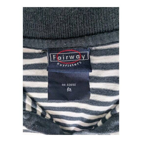 Vtg Y2K Sleeveless Polo Shirt Size M Red White Blue Striped Fairway Outfitters - Picture 5 of 7